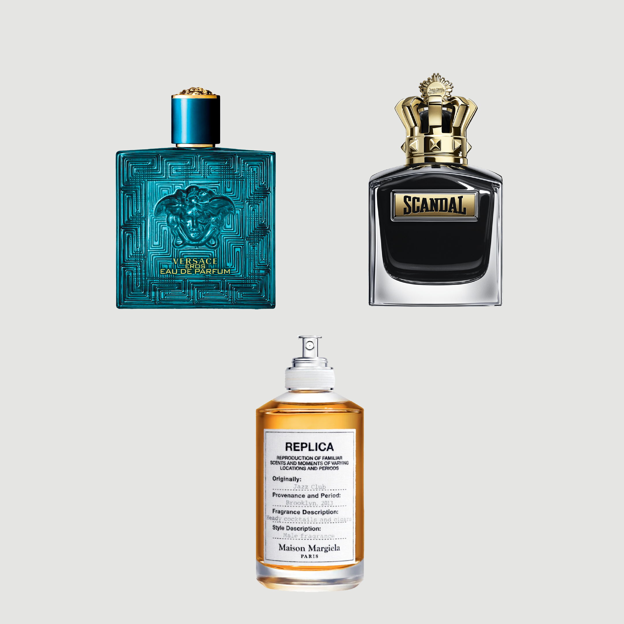 PACK 3 DECANTS 5ML: Eros + Scandal + Jazz club