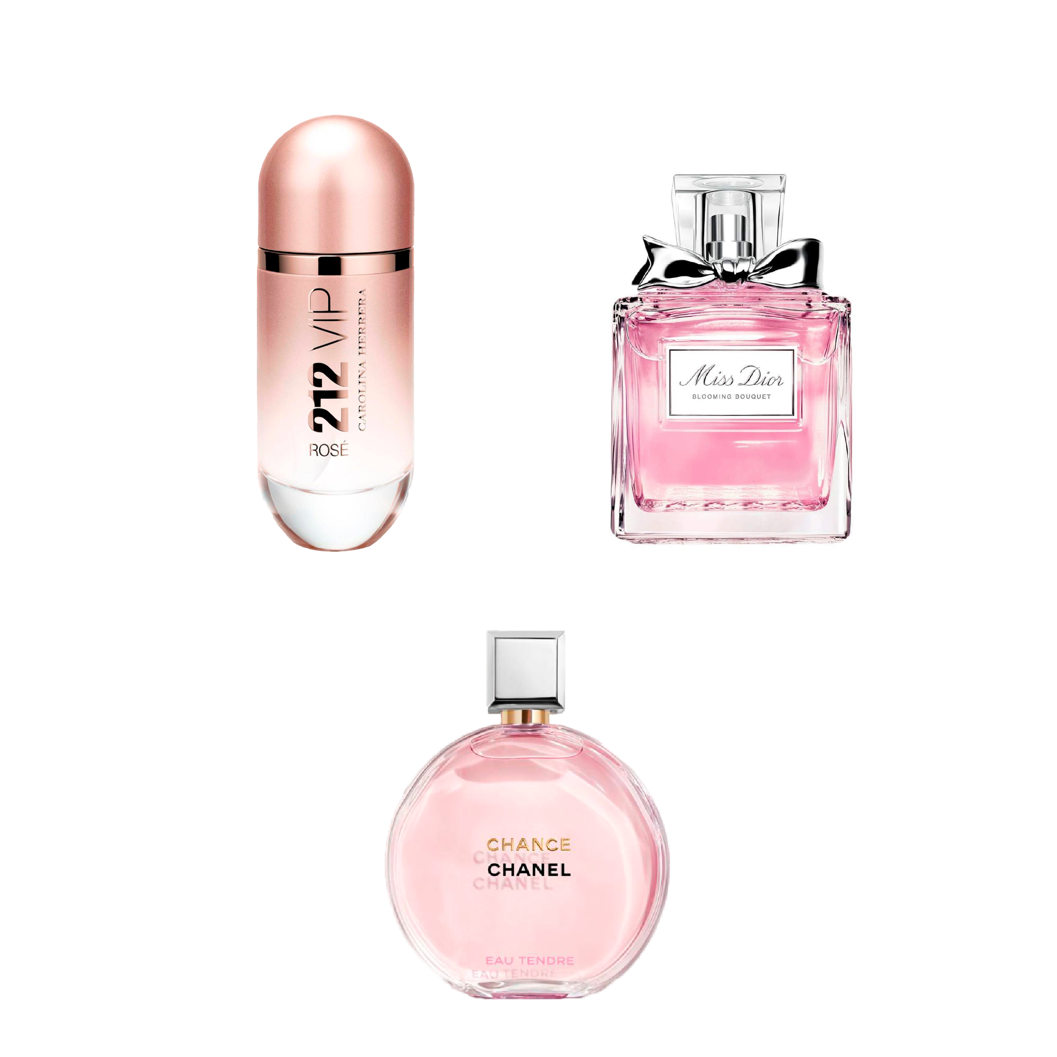 PACK 3 DECANTS 5ML: 212 + Miss dior B + chance