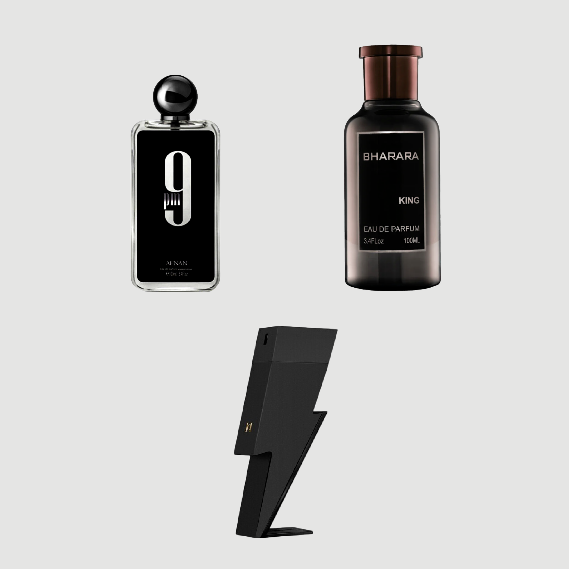 PACK 3 DECANTS 5ML: 9pm + bharara + Bad boy
