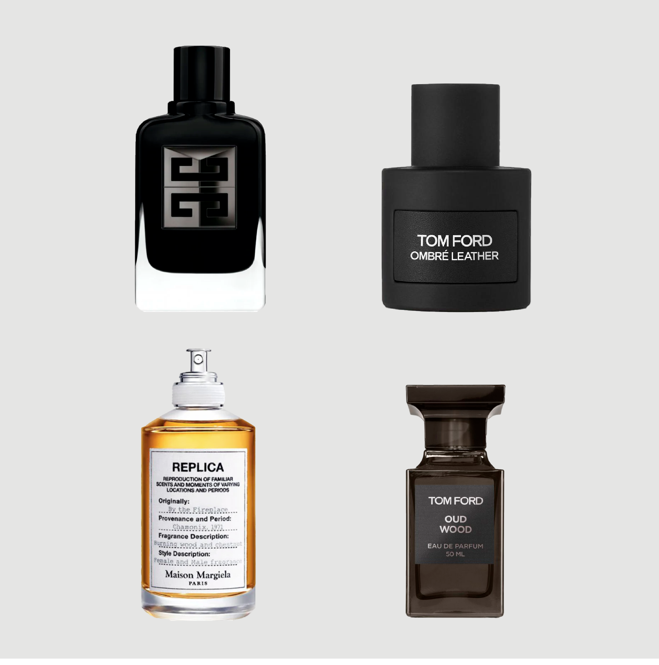 PACK 4 DECANTS 5ML: Society + Ombre + By the fireplace + oud