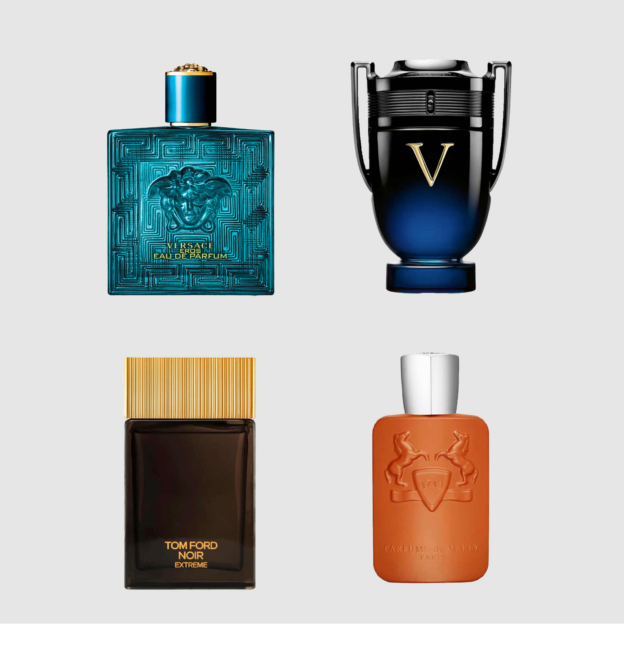 PACK 4 DECANTS 5ML: Eros + Invictus Victory + Noir + Althair